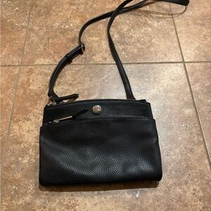 ❤️Nine West Black Leather Crossbody Bag
